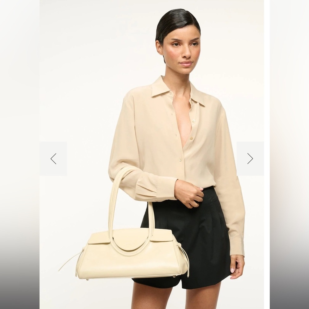 STAUD Cream Leather Shoulder Bag - Picture 2 of 11